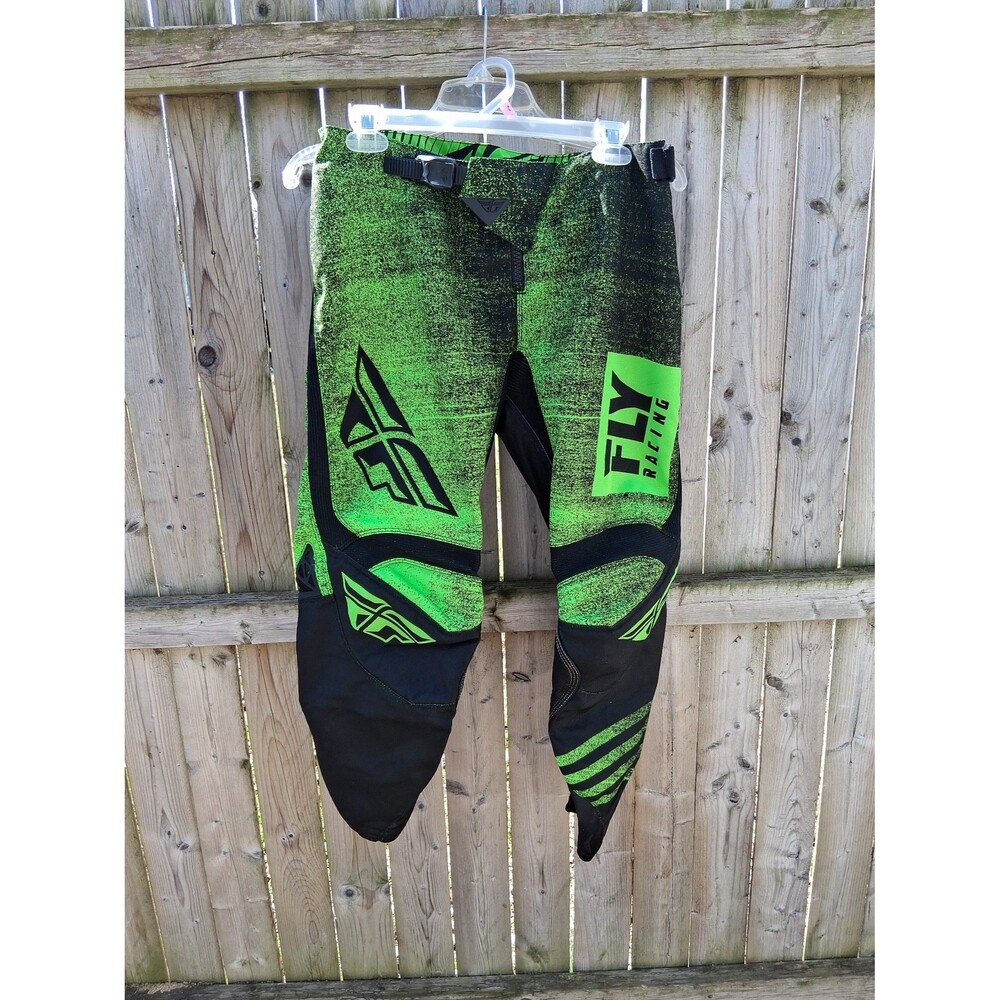 Fly Racing Kinetic Noiz Motocross Pants Men's Size 30 Black & Neon Green